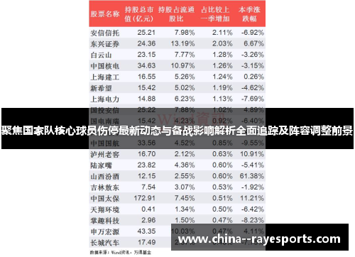 聚焦国家队核心球员伤停最新动态与备战影响解析全面追踪及阵容调整前景